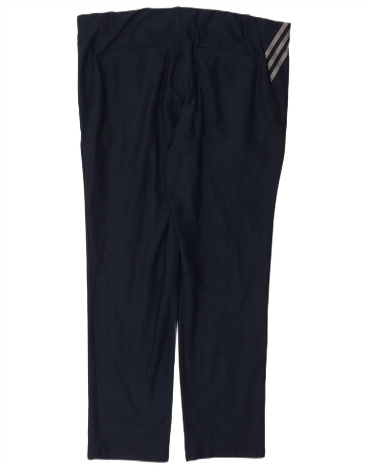 ADIDAS Mens Straight Chino Trousers W38 L32 Navy Blue Nylon