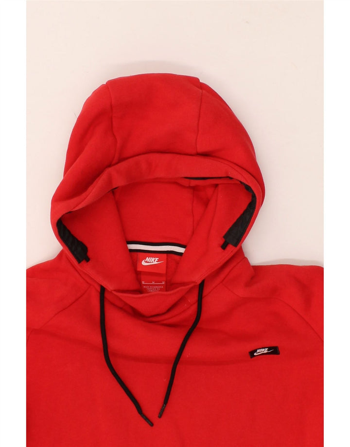 NIKE Mens Hoodie Jumper Medium Red Cotton