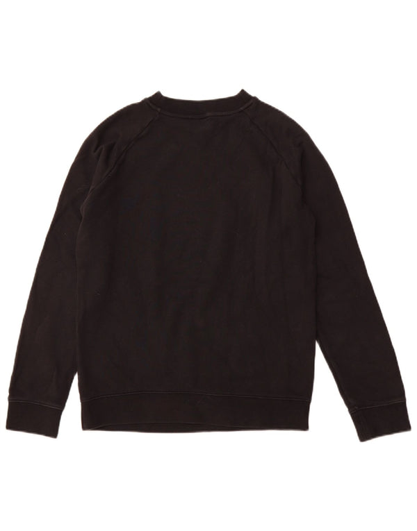 ADIDAS Womens Graphic Sweatshirt Jumper UK 10 Small Black Cotton