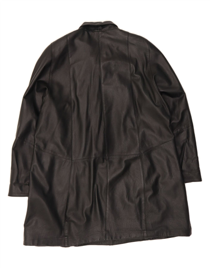 VINTAGE Womens Leather Coat UK 18 XL Black Vintage Vintage and Second-Hand Vintage from Messina Hembry 