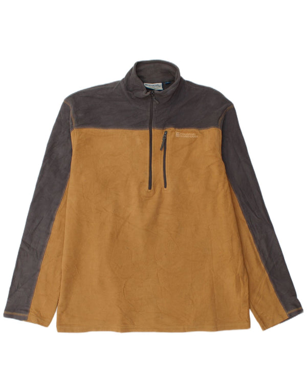 Mountain Warehouse Mens Zip Neck Fleece Jumper Large Orange Colourblock