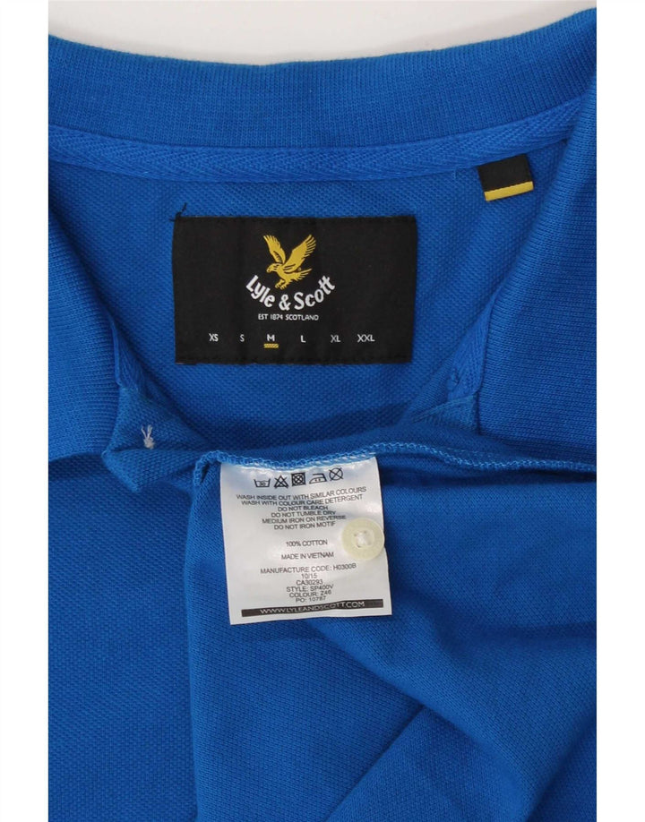 Lyle & Scott Mens Polo Shirt Medium Blue Cotton