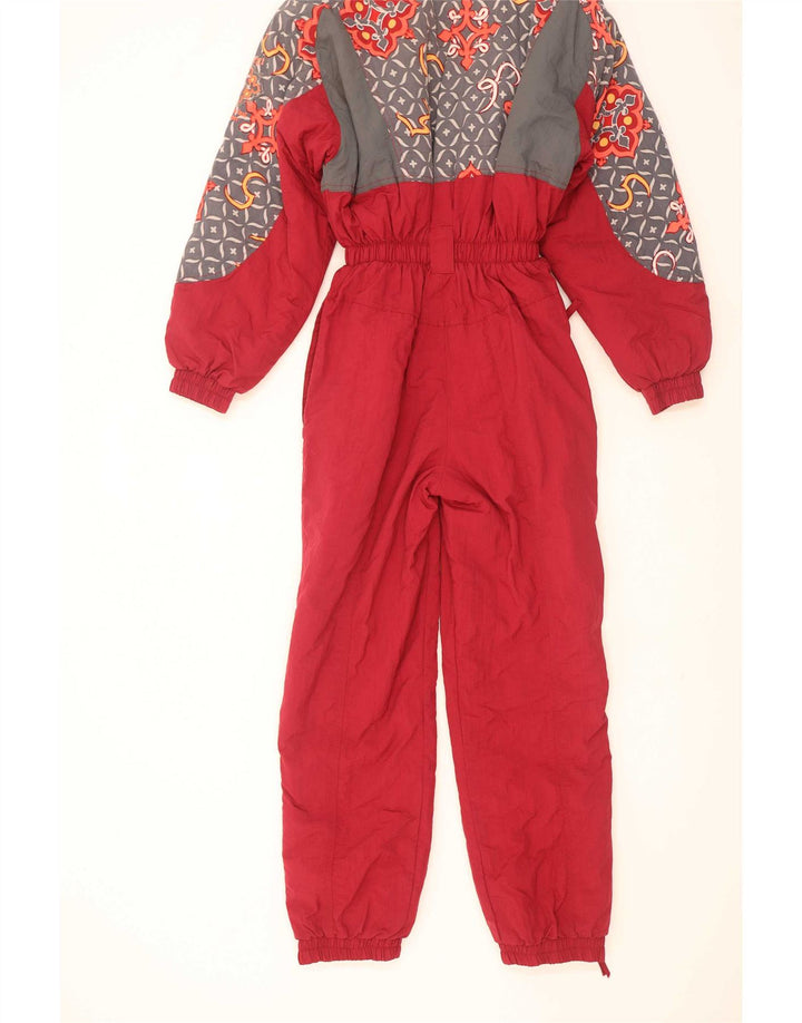 X-Cape Womens Ski Jumpsuit UK 10 Small Red Geometric Nylon