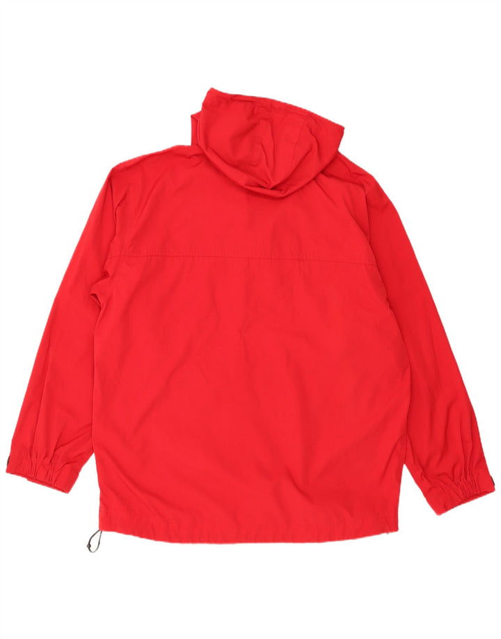 Timberland Mens Hooded Graphic Anorak Jacket UK 38 Medium Red Polyester