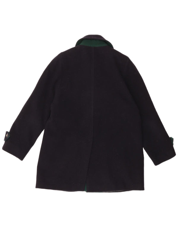 DORENE Womens Overcoat UK 12 Medium Navy Blue Wool