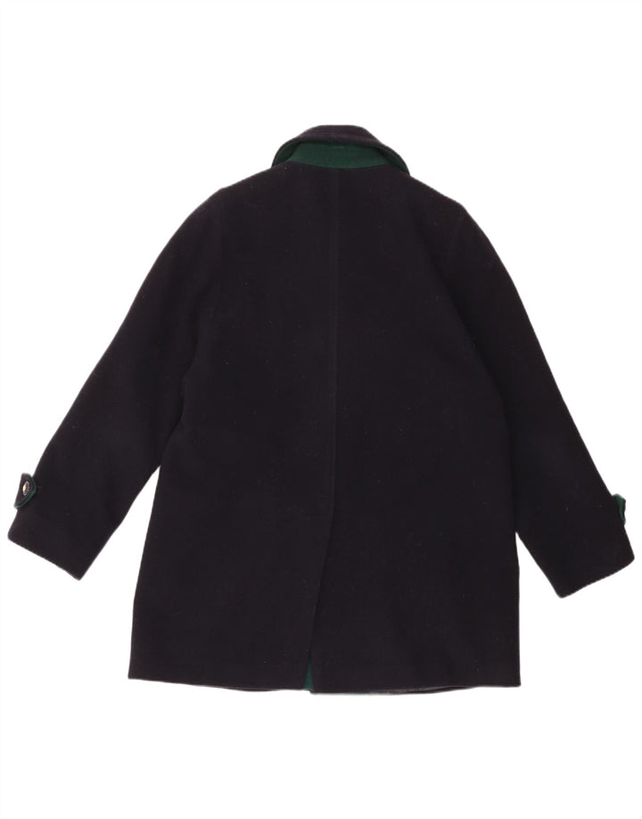 DORENE Womens Overcoat UK 12 Medium Navy Blue Wool