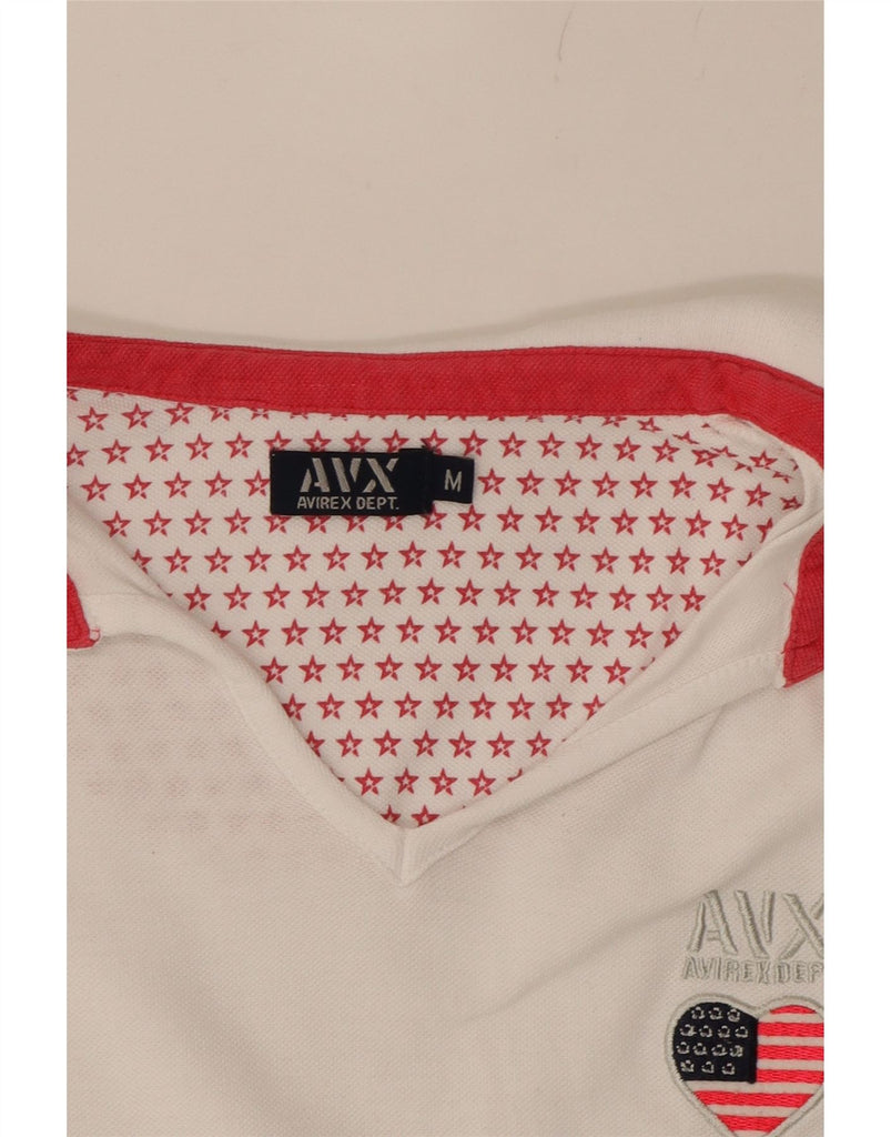 AVIREX Womens Polo Shirt UK 12 Medium White Cotton Vintage Avirex and Second-Hand Avirex from Messina Hembry 