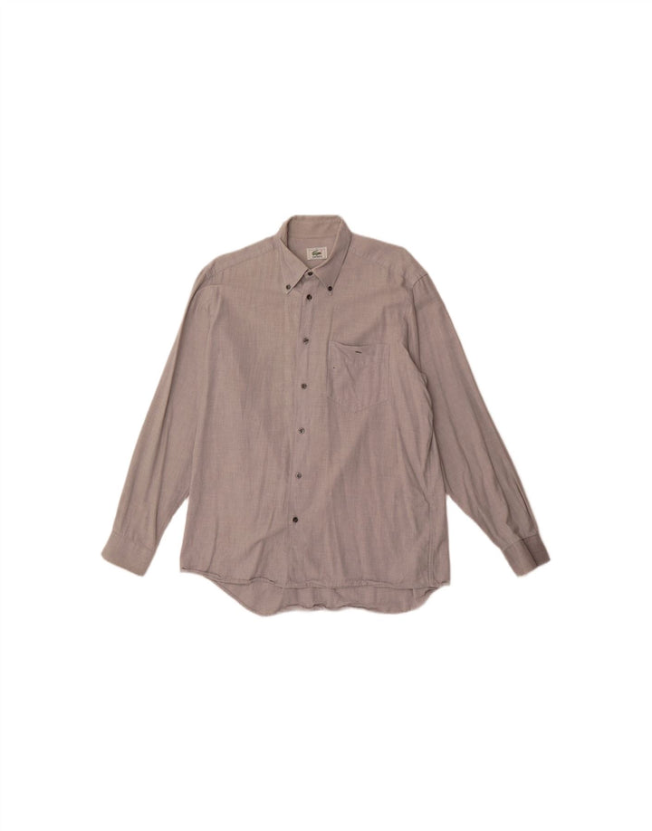 LACOSTE Mens Shirt Size 40 Medium Grey Cotton