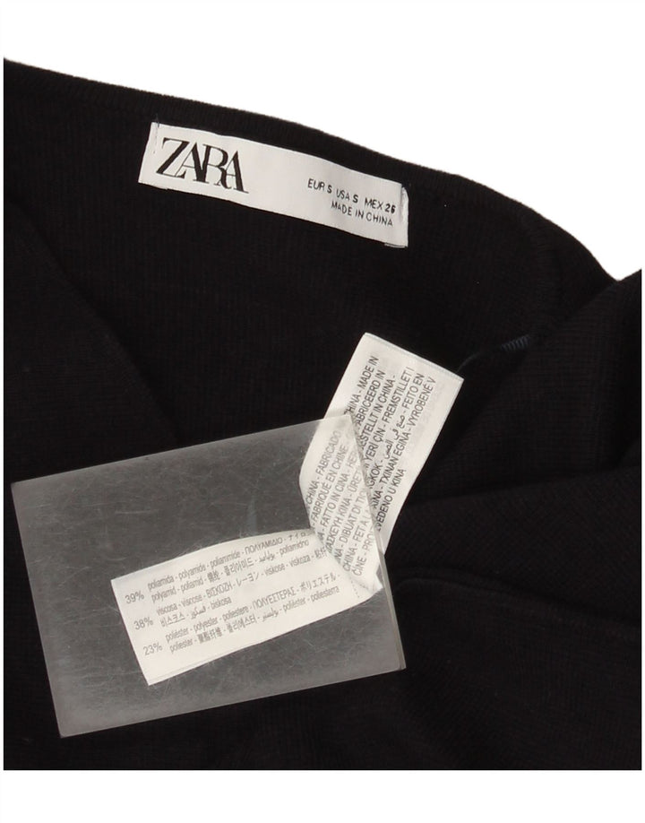 Zara Womens Cardigan Sweater UK 10 Small Navy Blue Polyamide