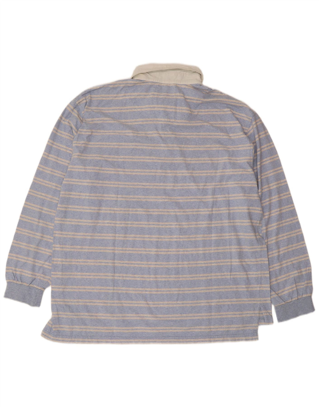 Slam Mens Long Sleeve Polo Shirt 2XL Blue Striped Cotton