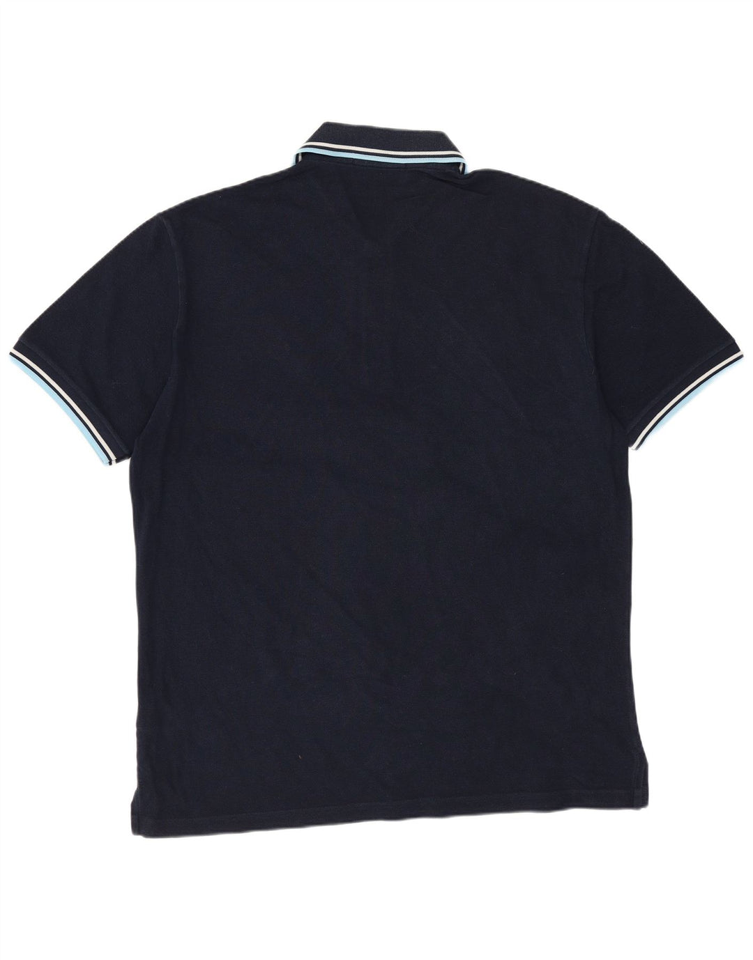 FRED PERRY Mens Polo Shirt Medium Navy Blue Cotton