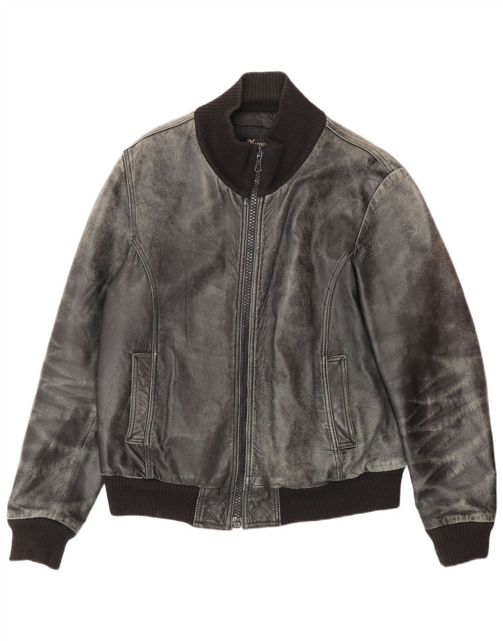 Vintage Mens Leather Jacket UK 38 Medium Black Leather