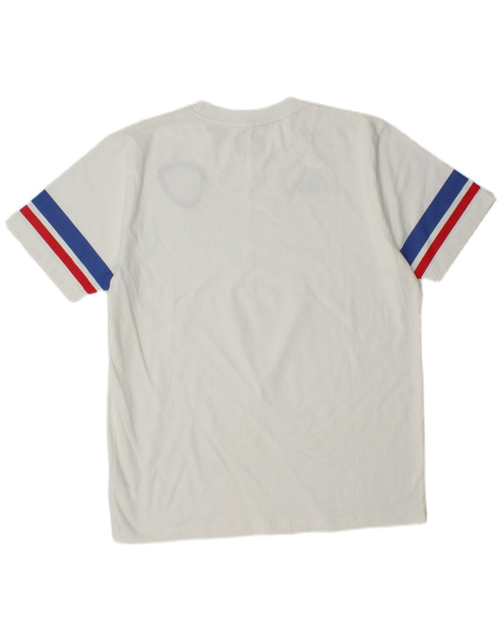 Kappa Mens T-Shirt Top Large White Colourblock Cotton
