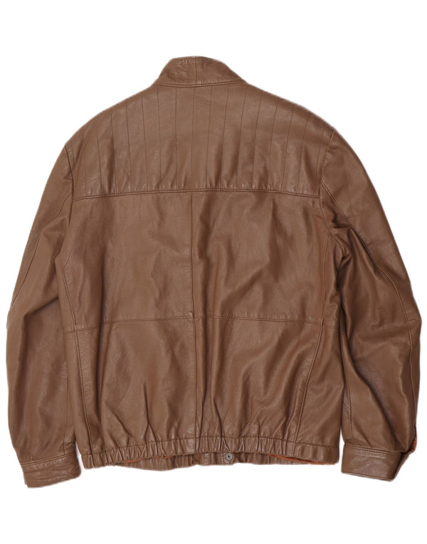 Vintage Mens Leather Jacket UK 40 Large Brown