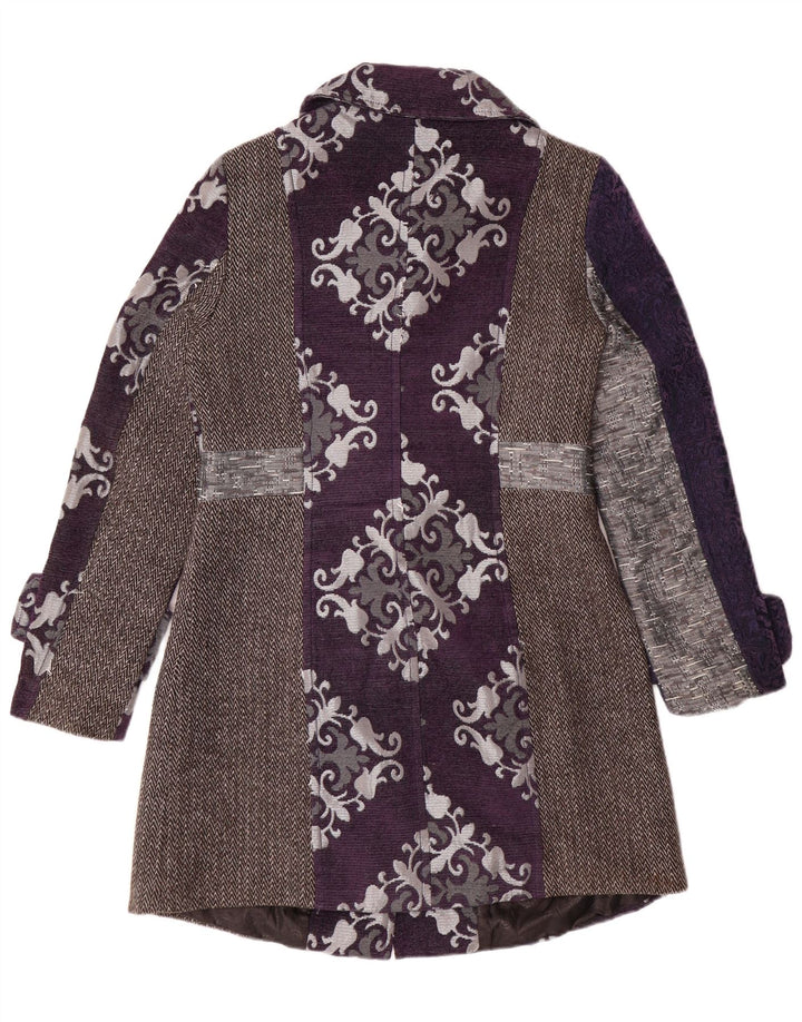 JOE BROWNS Womens Overcoat UK 12 Medium Purple Floral Classic