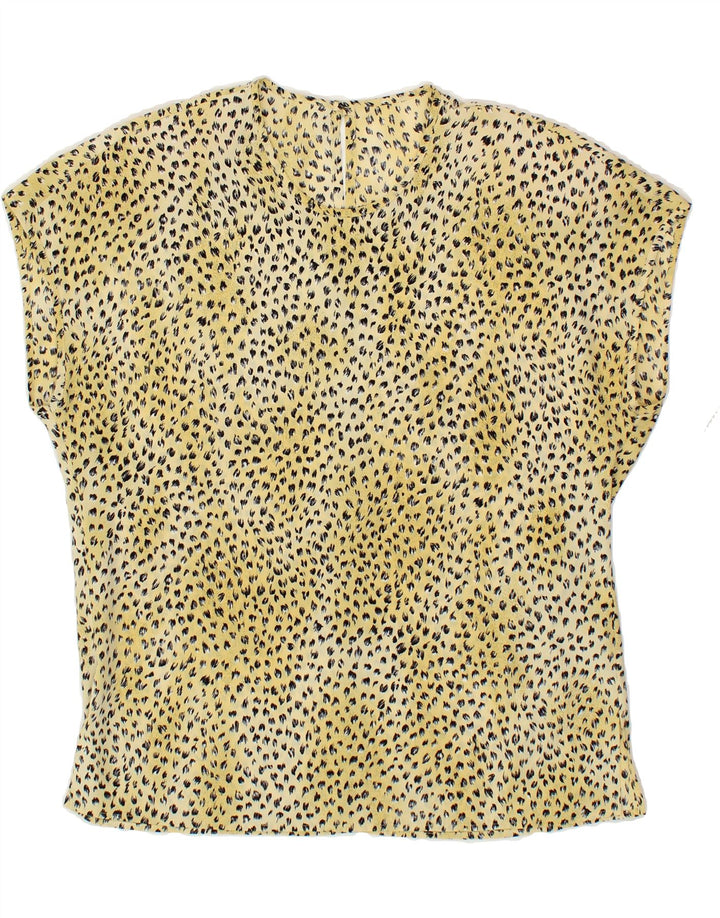 FRANKENWALDER Womens Blouse Top EU 40 Medium Yellow Animal Print Polyester Vintage Frankenwalder and Second-Hand Frankenwalder from Messina Hembry 
