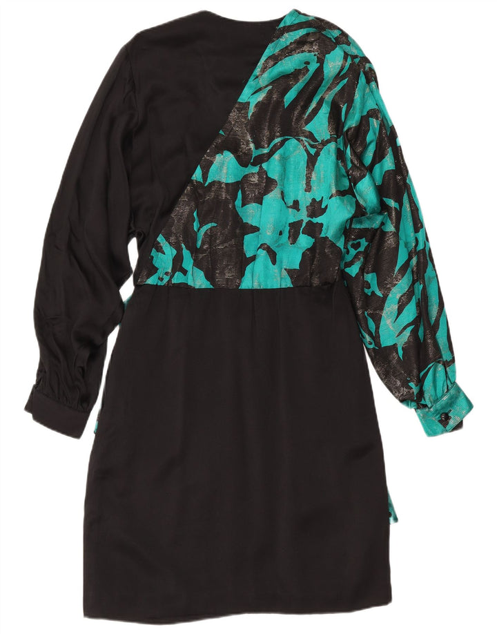 VINTAGE Womens Long Sleeve Basic Dress IT 44 Medium Black Floral