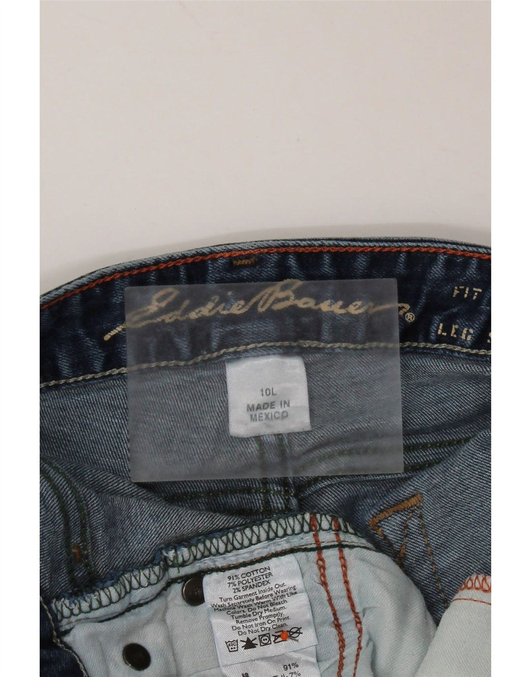 EDDIE BAUER Womens Curvy Bootcut Jeans US 10 Large W32 L35 Blue Cotton