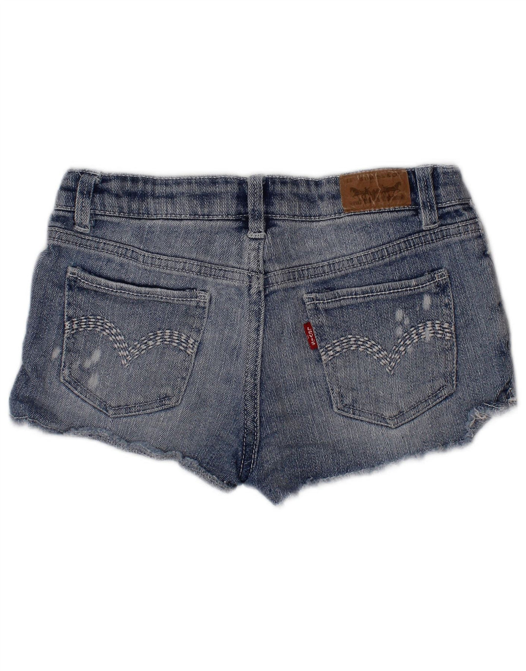 LEVI'S Girls Denim Shorts 7-8 Years W24 Blue Ramie