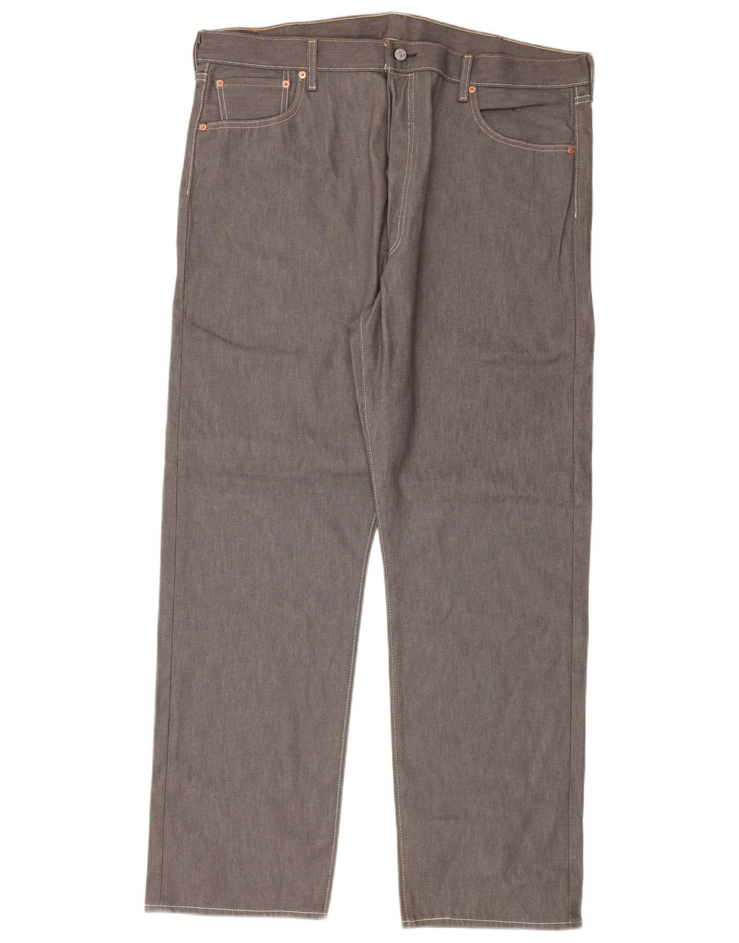 Levi's Mens 501 Straight Jeans W42 L32 Grey Cotton