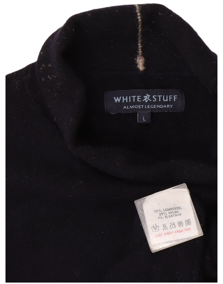 White Stuff Womens Roll Neck Jumper Sweater UK 16 Large Navy Blue Wool