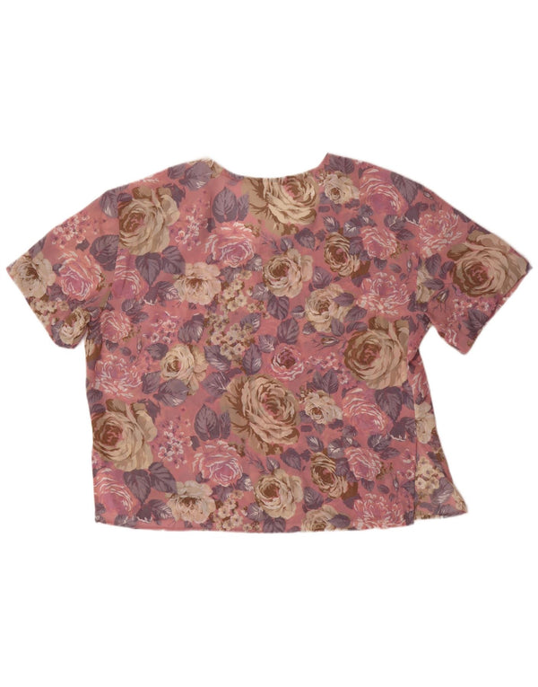 Byblos Womens Oversized Blouse Top IT 44 Medium Pink Floral Polyester