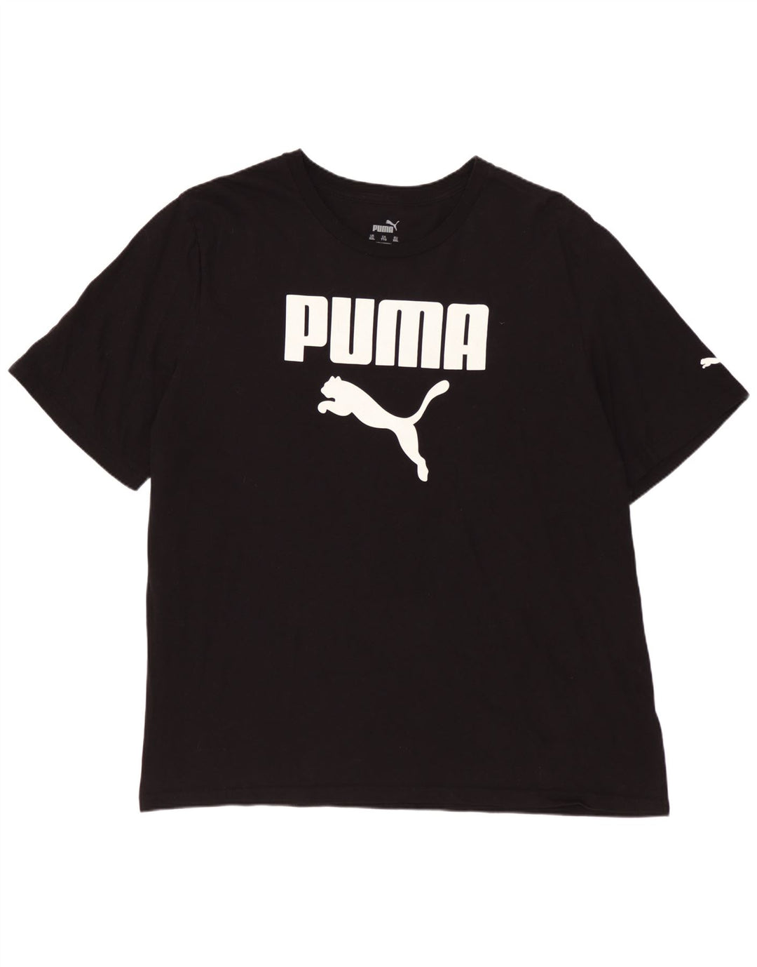 PUMA Mens Graphic T-Shirt Top 2XL Black Cotton
