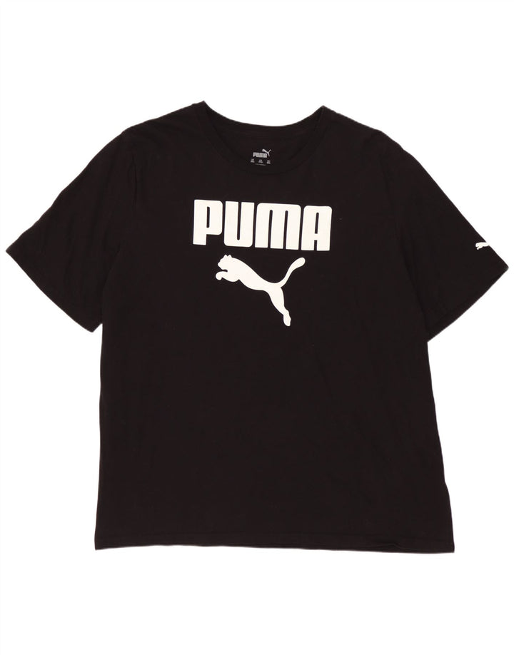 PUMA Mens Graphic T-Shirt Top 2XL Black Cotton