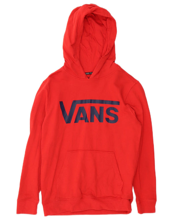 Vans Boys Graphic Hoodie Jumper 10-11 Years Medium Red Cotton
