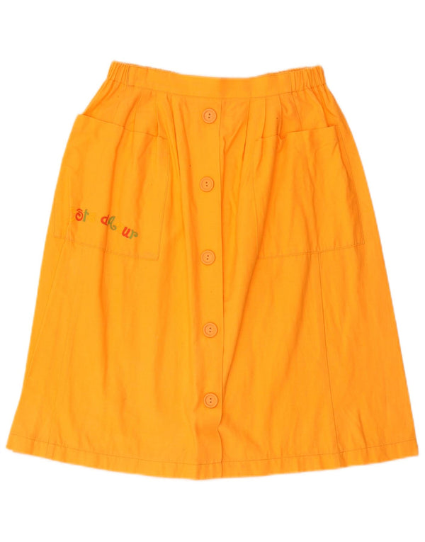 VINTAGE Girls A-Line Skirt 12-13 Years W30  Orange Cotton