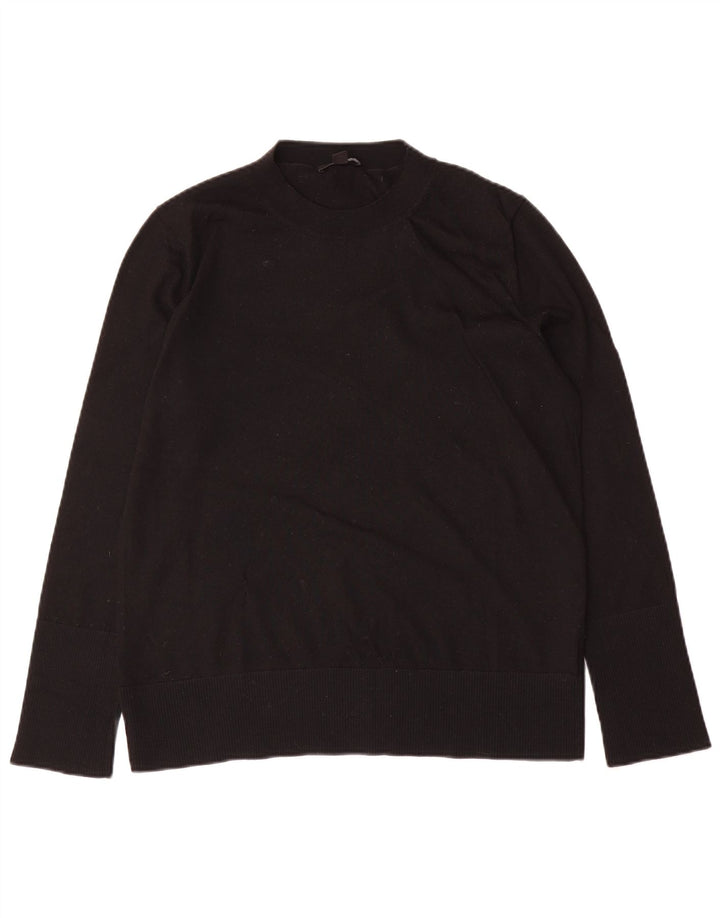 Cos Womens Oversized Crew Neck Jumper Sweater UK 10 Small Black Wool