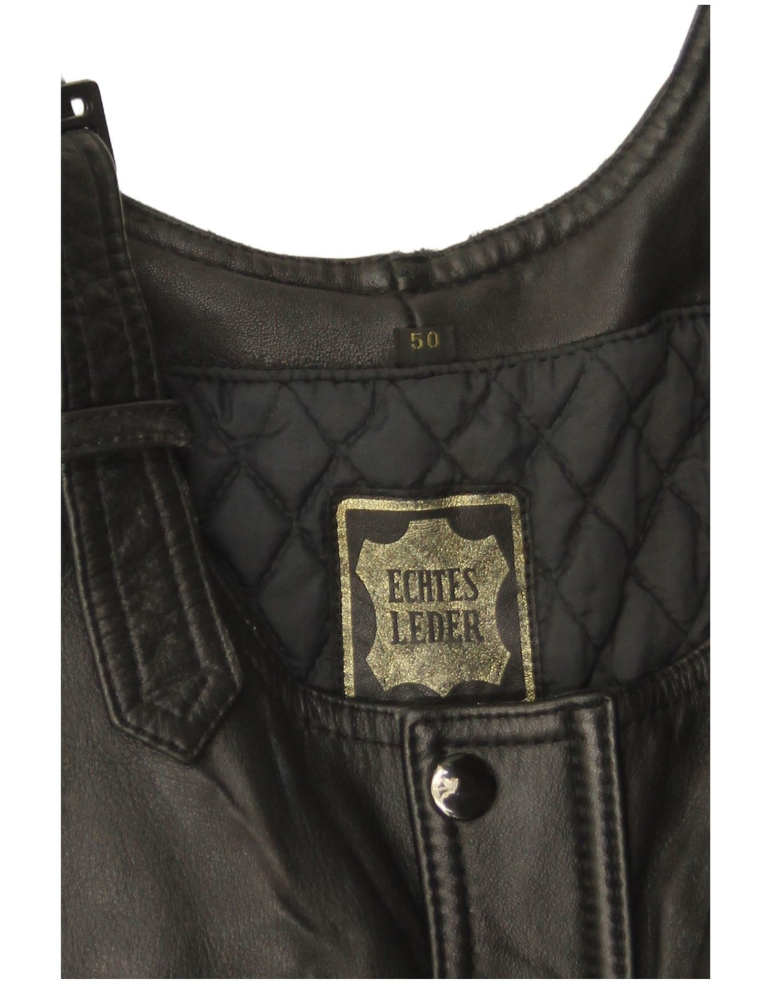 VINTAGE Womens Sleeveless Leather Jumpsuit UK 12 Medium  Black Leather