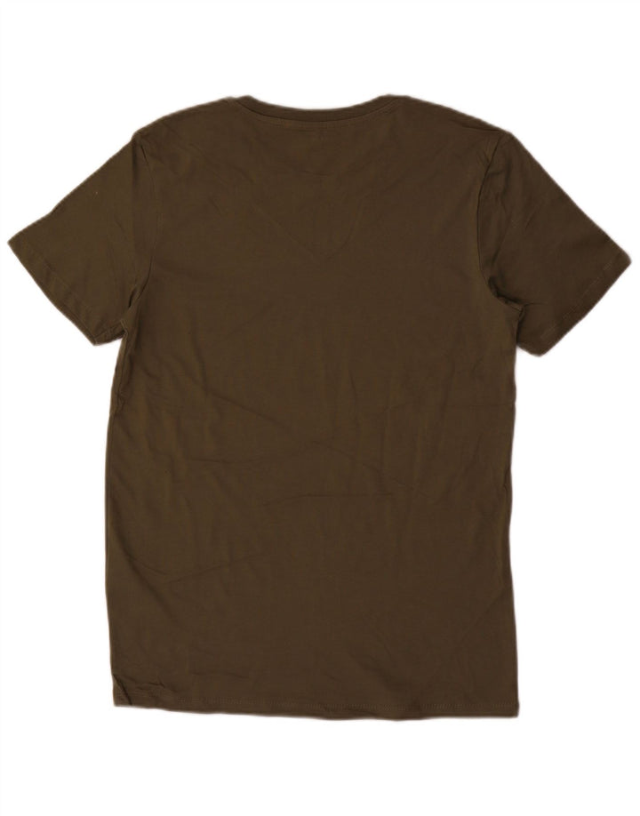 JACK & JONES Mens T-Shirt Top XS Khaki Cotton