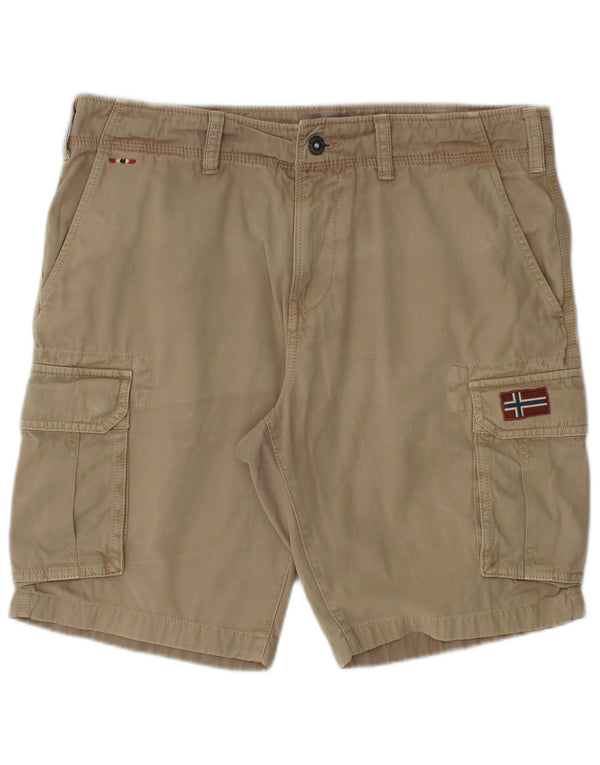 Napapijri Mens Cargo Shorts W31 Medium Beige Cotton