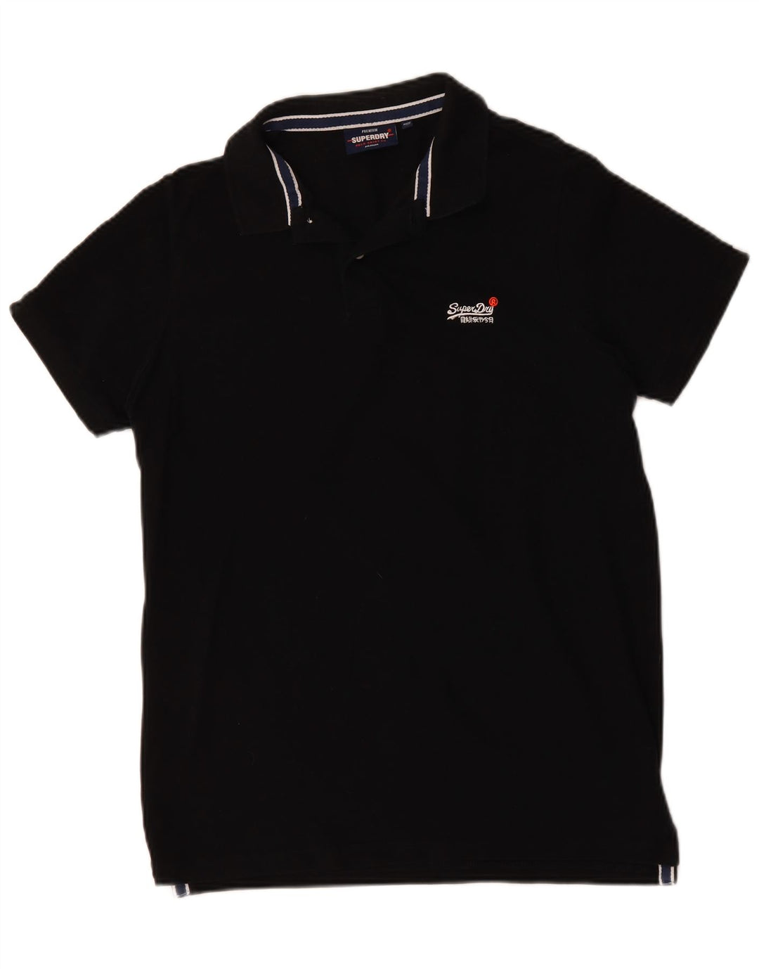 Superdry Mens Polo Shirt Medium Black Cotton