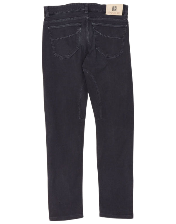 SIVIGLIA Mens Slim Fit Casual Trousers W33 L30 Navy Blue Cotton