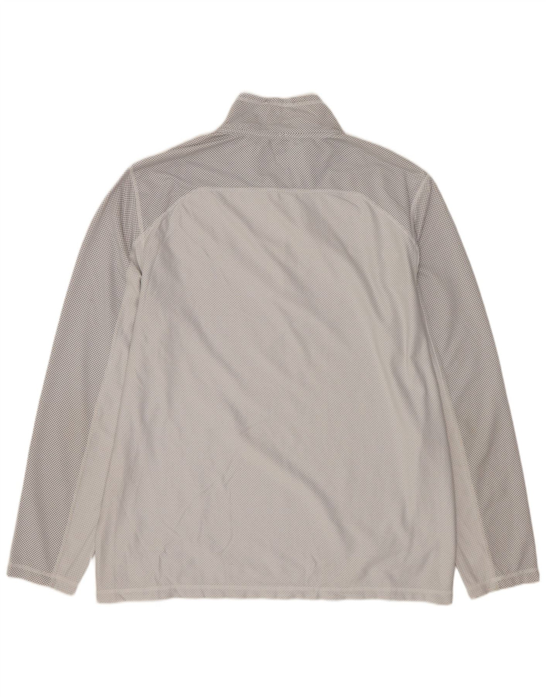 CALVIN KLEIN Mens Zip Neck Pullover Tracksuit Top Medium Grey Spotted