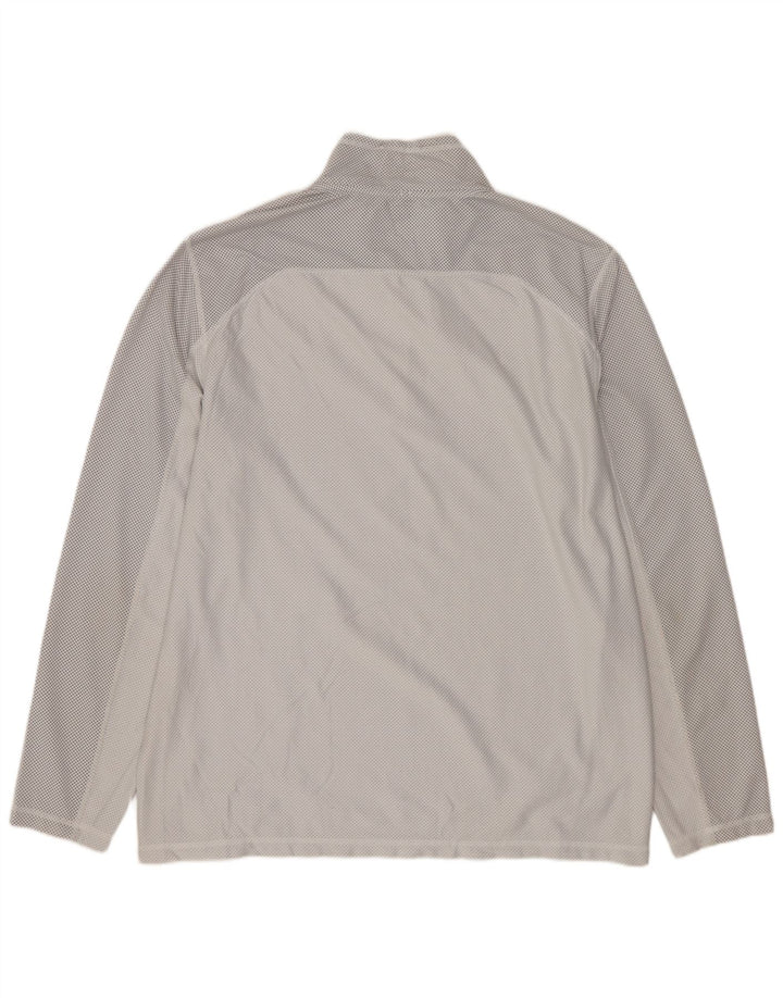 CALVIN KLEIN Mens Zip Neck Pullover Tracksuit Top Medium Grey Spotted