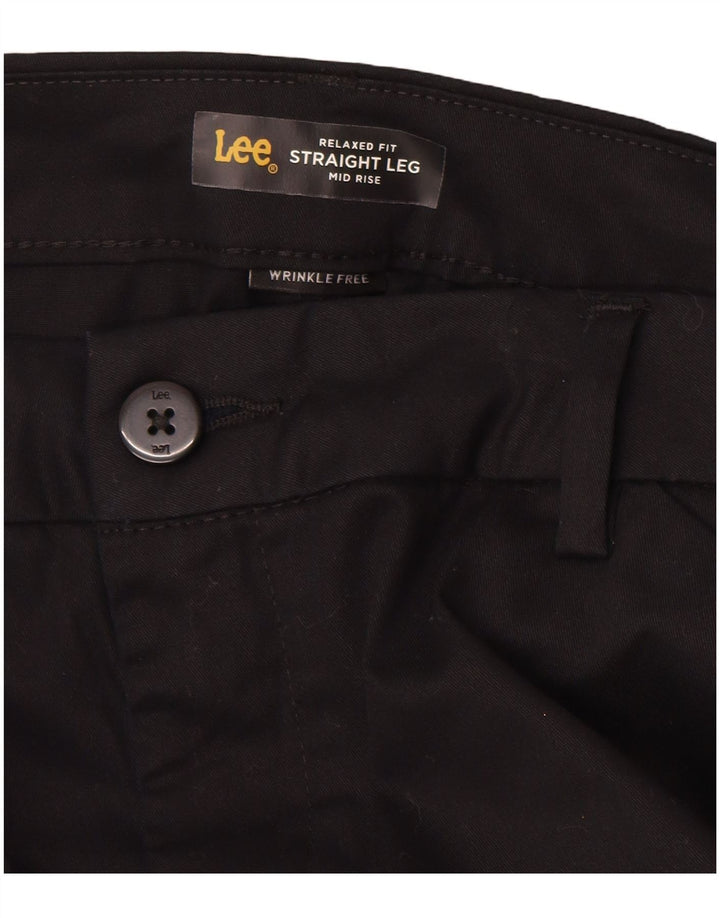 LEE Womens Relaxed Fit Mid Rise Casual Trousers US 12 Large W32 L30 Black