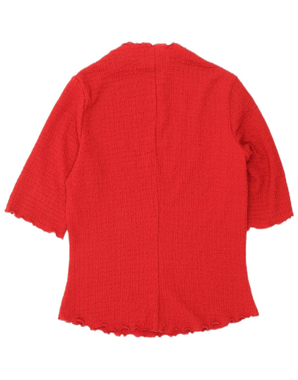 & OTHER STORIES Womens Top 3/4 Sleeve UK 10 Small Red Polyester