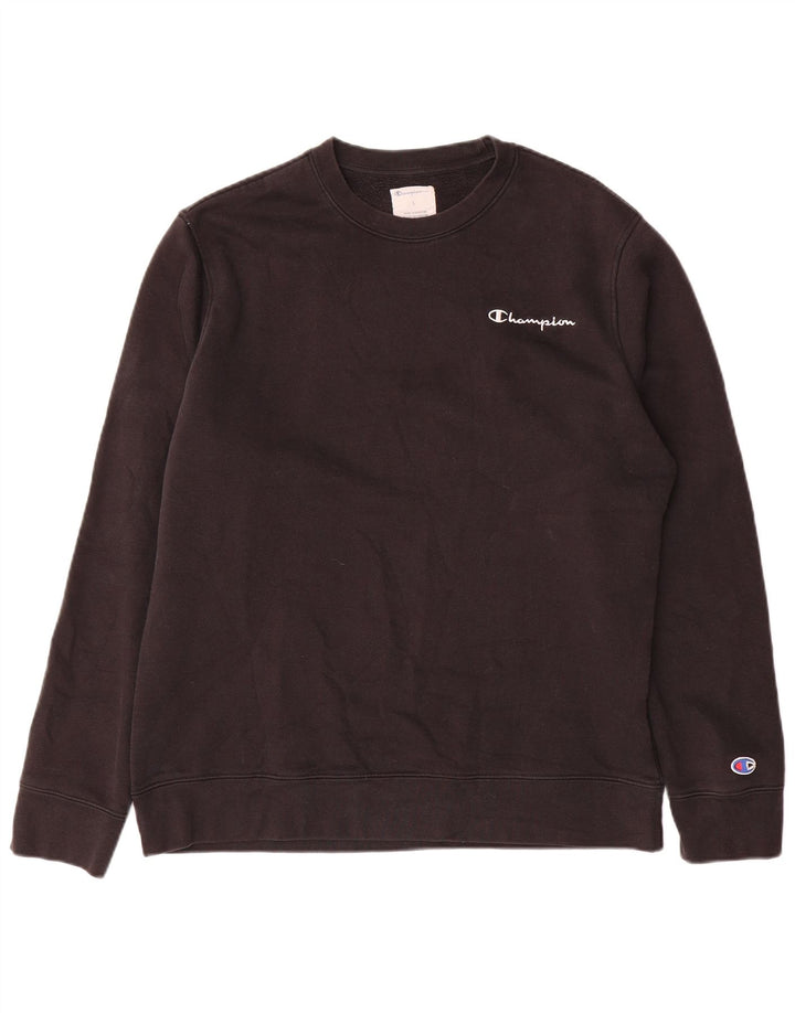 Champion Mens Sweatshirt Jumper Large Black Cotton