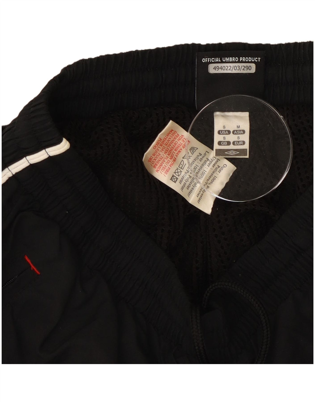 Umbro Mens Tracksuit Trousers Joggers Small Black Polyester