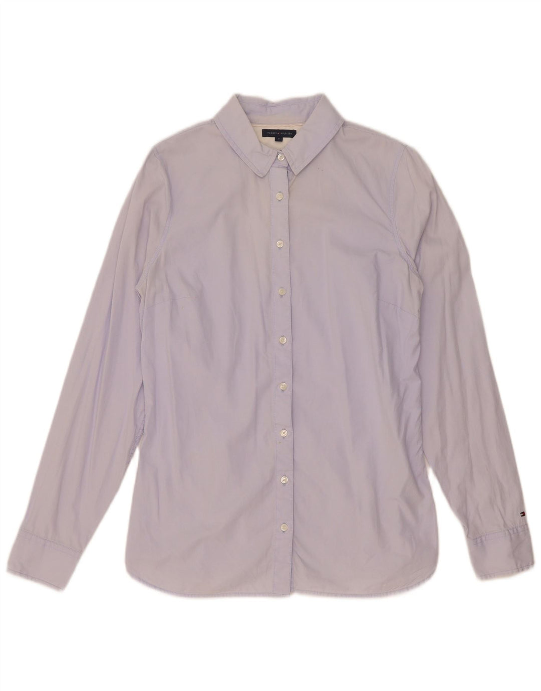 Tommy Hilfiger Womens Shirt US 8 Medium Blue Cotton