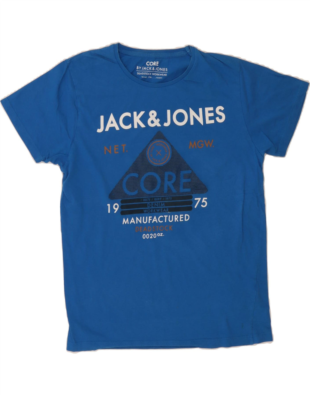 JACK & JONES Mens Graphic T-Shirt Top Medium Blue Cotton Vintage Jack & Jones and Second-Hand Jack & Jones from Messina Hembry 