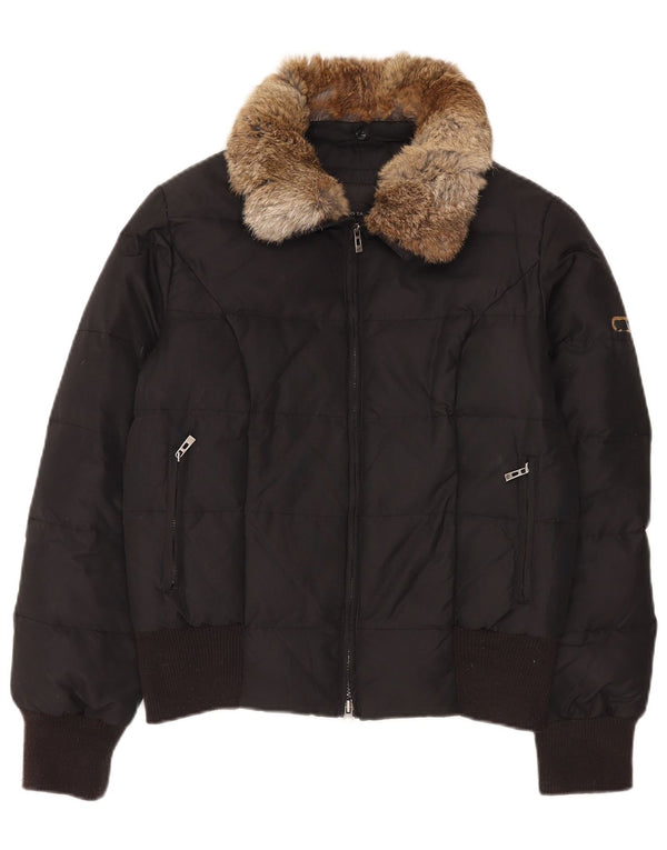 Sergio Tacchini Womens Padded Jacket IT 42 Medium Black Polyester