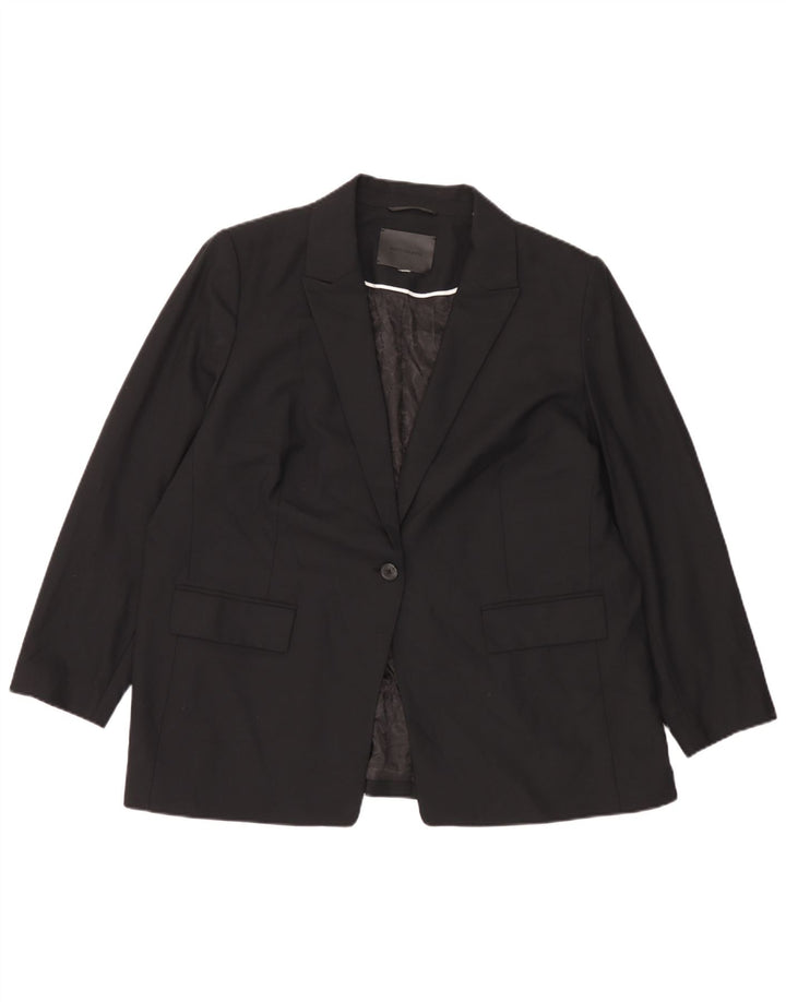 Marks & Spencer Womens Autograph 1 Button Blazer Jacket UK 18 XL Black