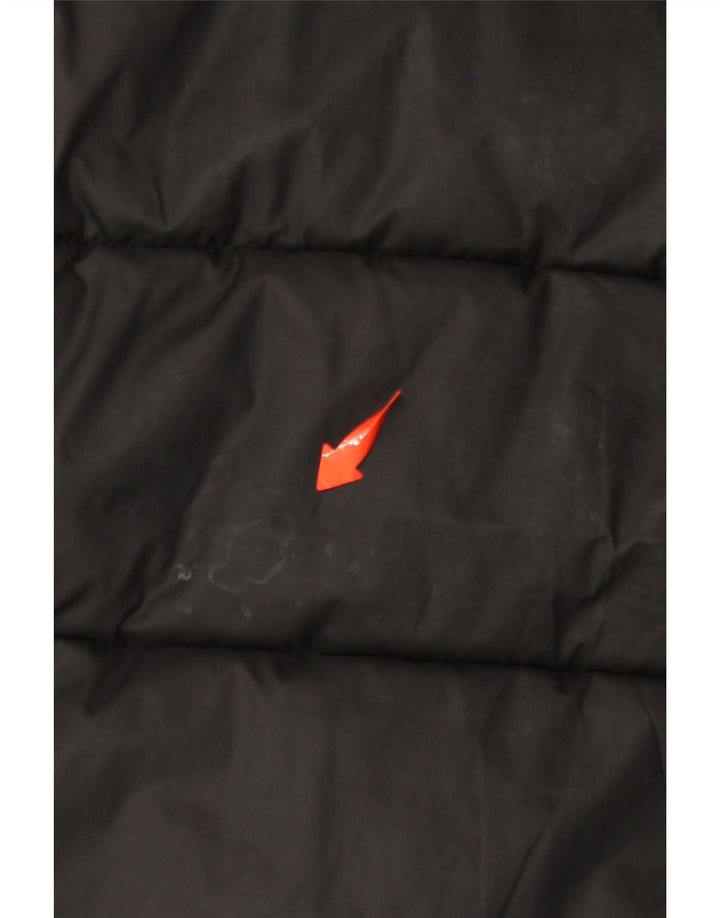 BENETTON Boys Graphic Padded Jacket 10-11 Years XL Black Colourblock