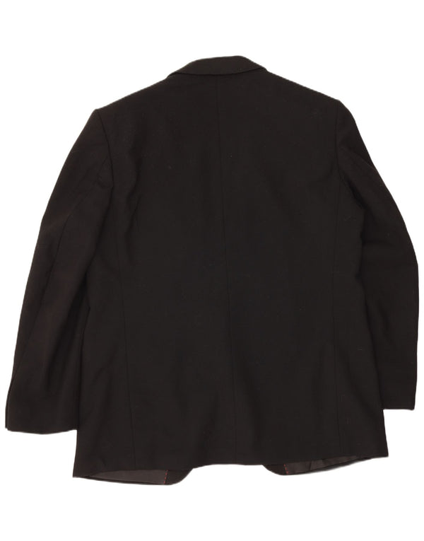 Wilvorst Mens 1 Button Blazer Jacket UK 40 Large Black New Wool