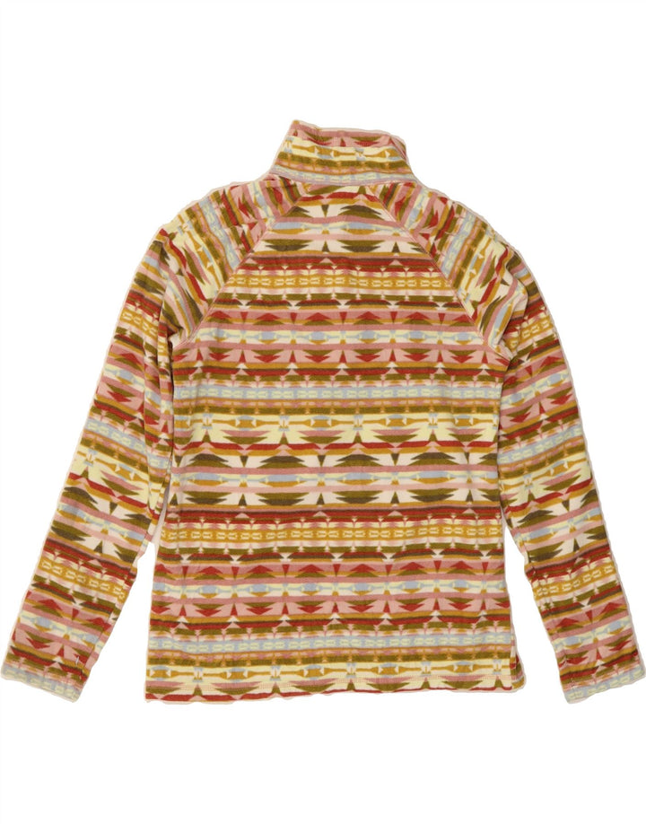 EDDIE BAUER Womens Fleece Jumper UK 10 Small Multicoloured Geometric Vintage Eddie Bauer and Second-Hand Eddie Bauer from Messina Hembry 
