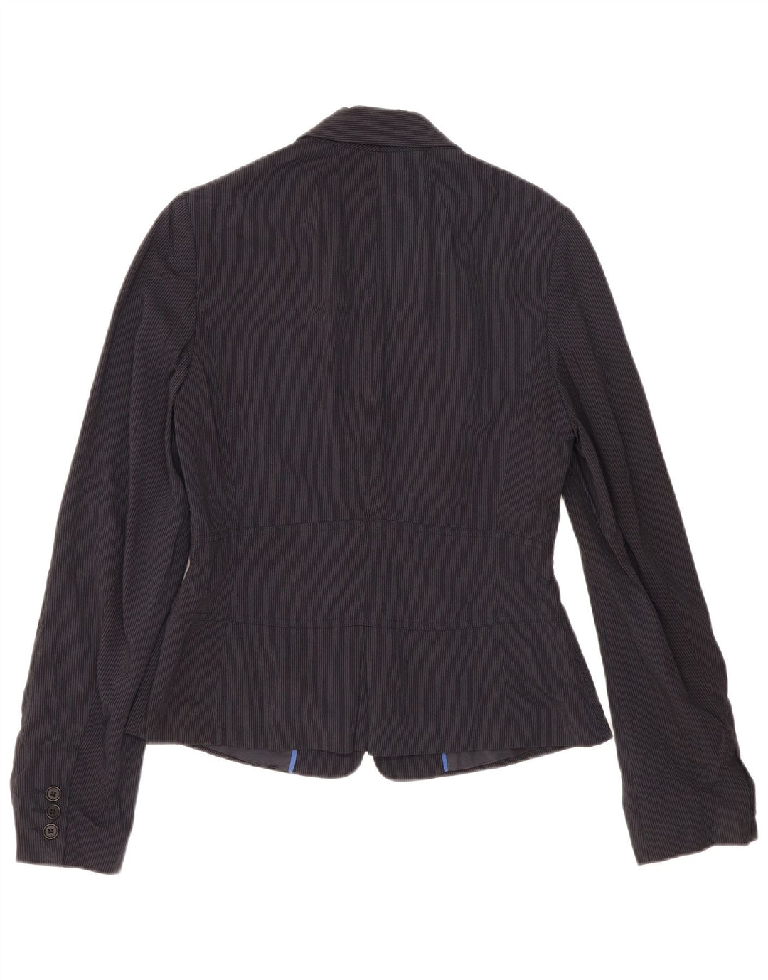 Reiss Womens 2 Button Blazer Jacket UK 12 Medium Navy Blue Pinstripe